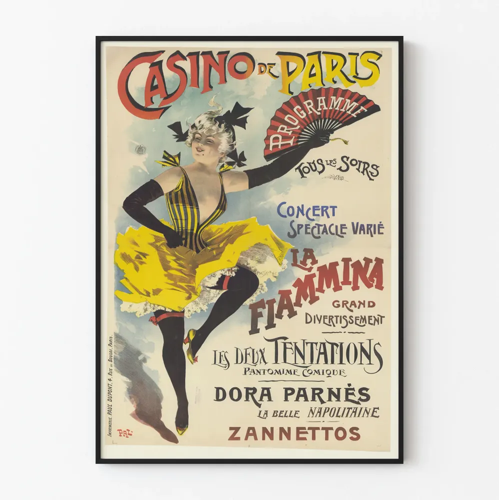 Vintagejuliste Casino de Paris Grand Divertissement La Fiammina