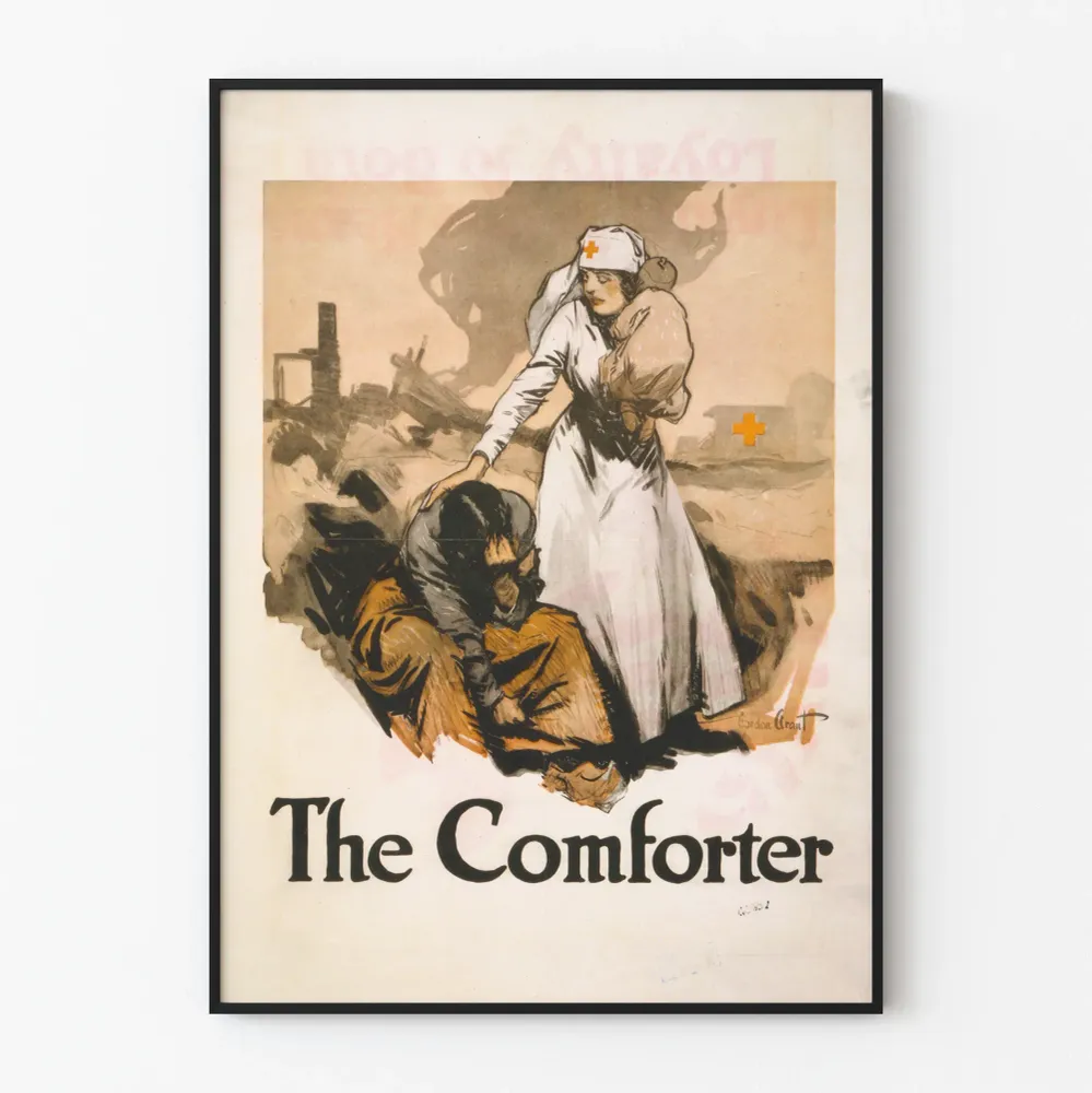 Vintagejuliste Comforter - Sodan lohduttava sairaanhoitaja