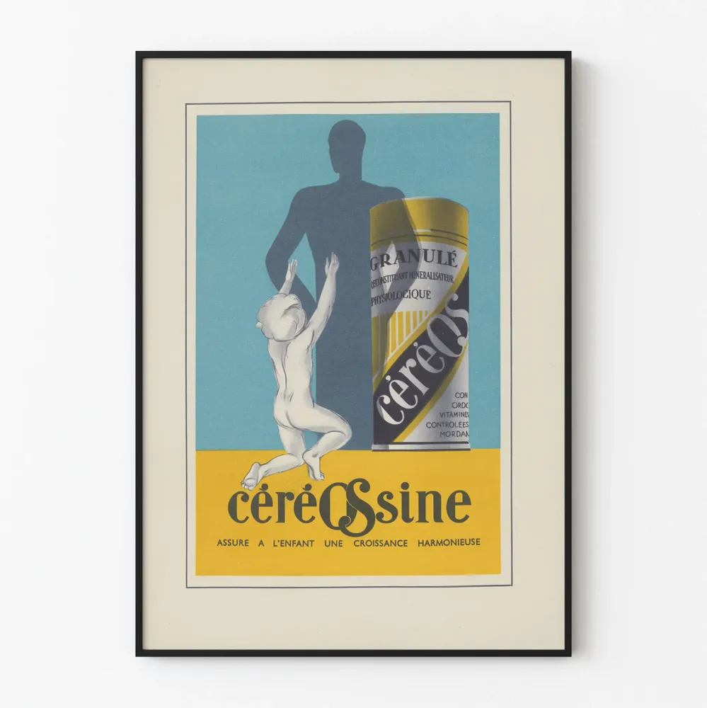 Vintagejuliste Céréossine - Retrolasten seinäkoristelu