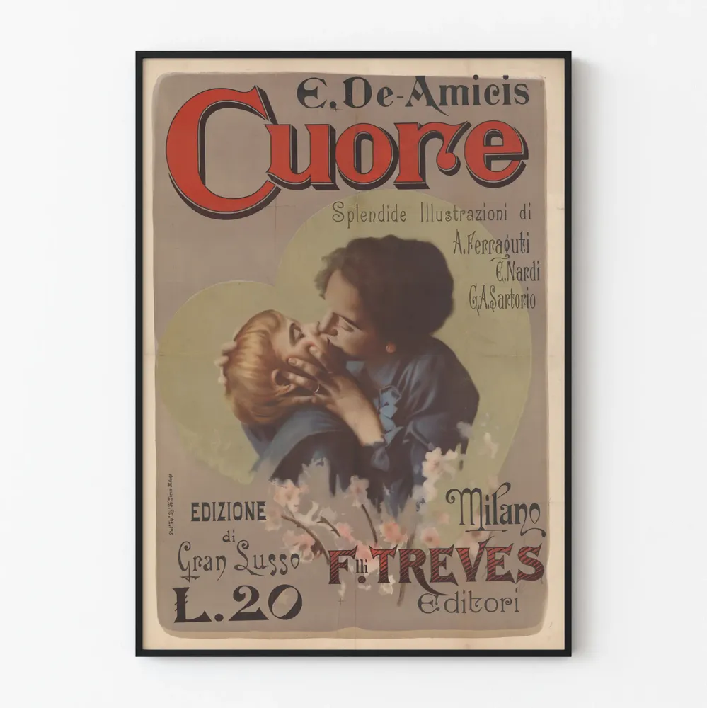 Vintagejuliste Cuore E. De Amicis - Romanttinen kuvaelma