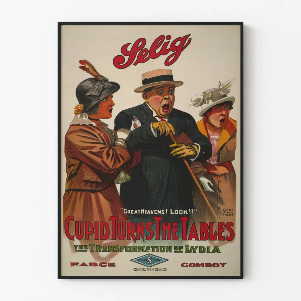 Vintagejuliste 'Cupid Turns Tables' - Retroseinäkoriste