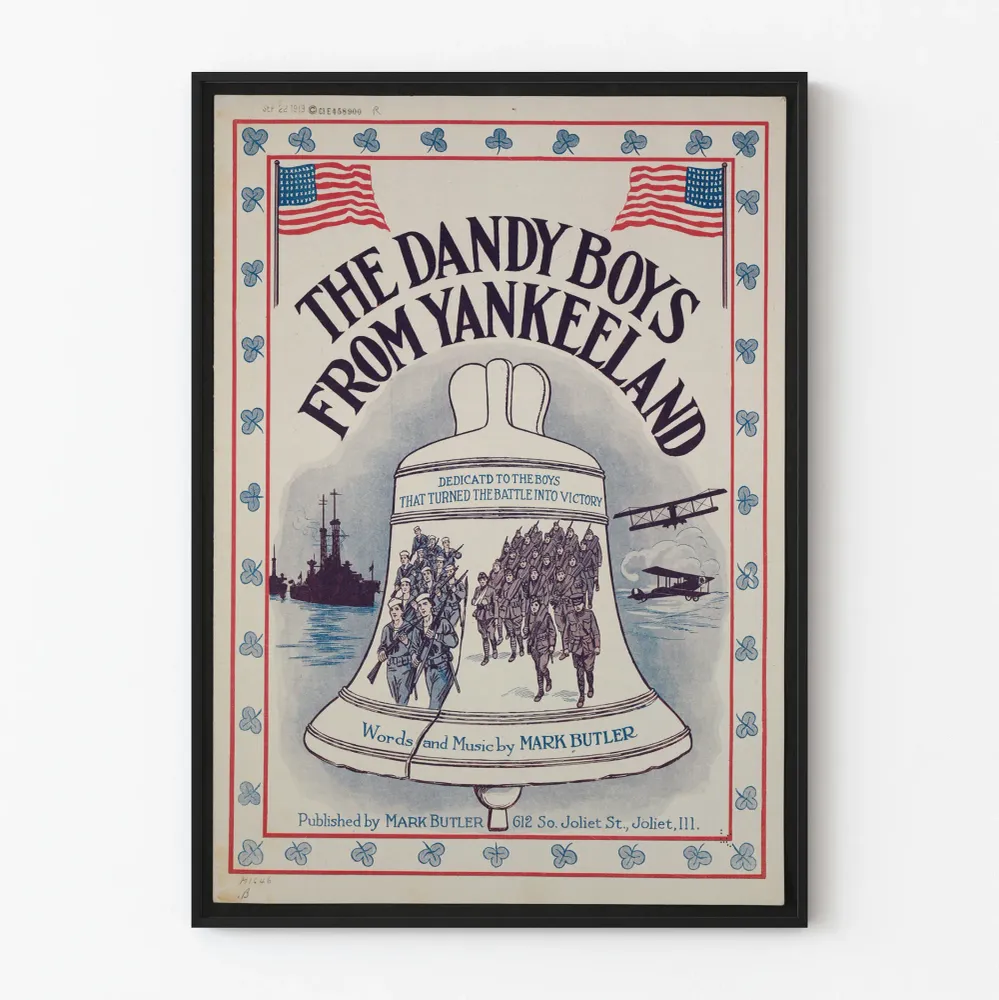 Vintagejuliste Dandy Boys From Yankeeland – isänmaallinen seinäkoristelu