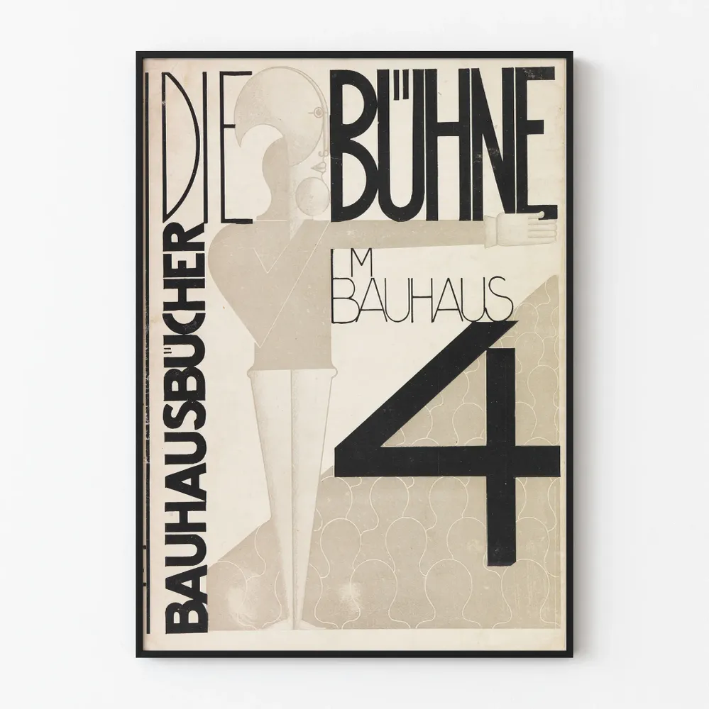 Vintagejuliste Die Bühne im Bauhaus – seinäkoristeen muotoilu
