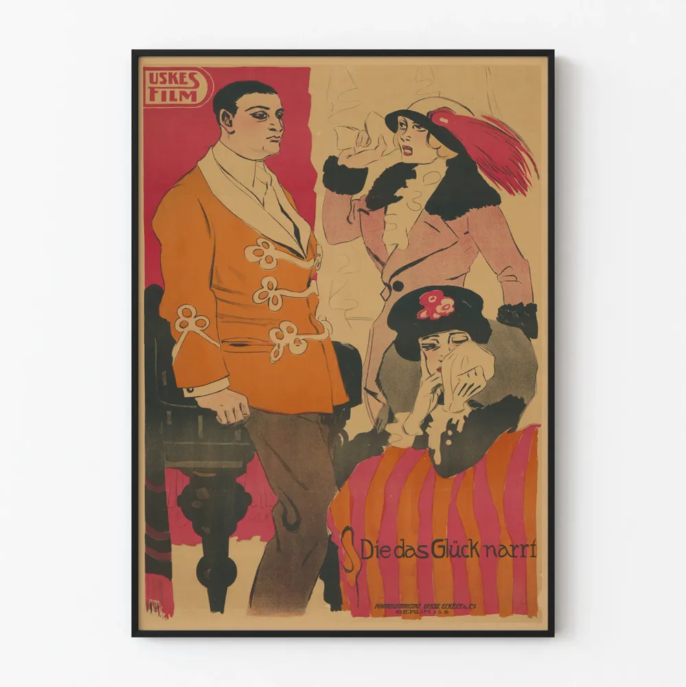 Vintagejuliste Die das Glück narrt - Vanha seinäkoristelu