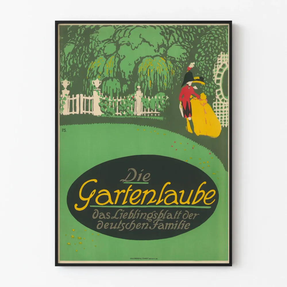 Vintagejuliste Die Gartenlaube - Art Nouveau -tyylinen retroseinustapainatus