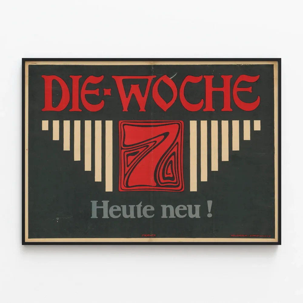 Vintagejuliste Die Woche - Graafinen Art déco -tyyli