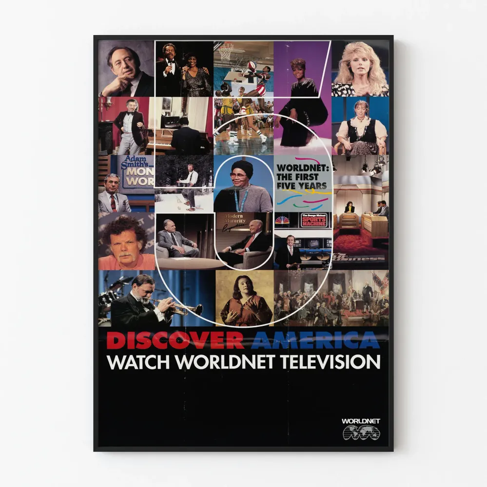 Vintagejuliste Discover America - Worldnet Television -kampanja