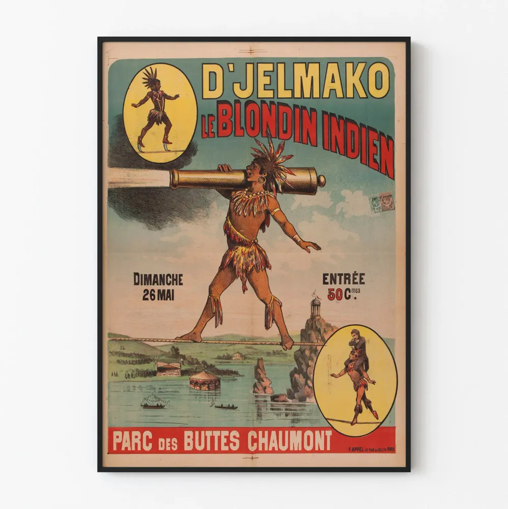 Vintagejuliste D'Jelmako Le Blondin Indien - Retroseinän koriste