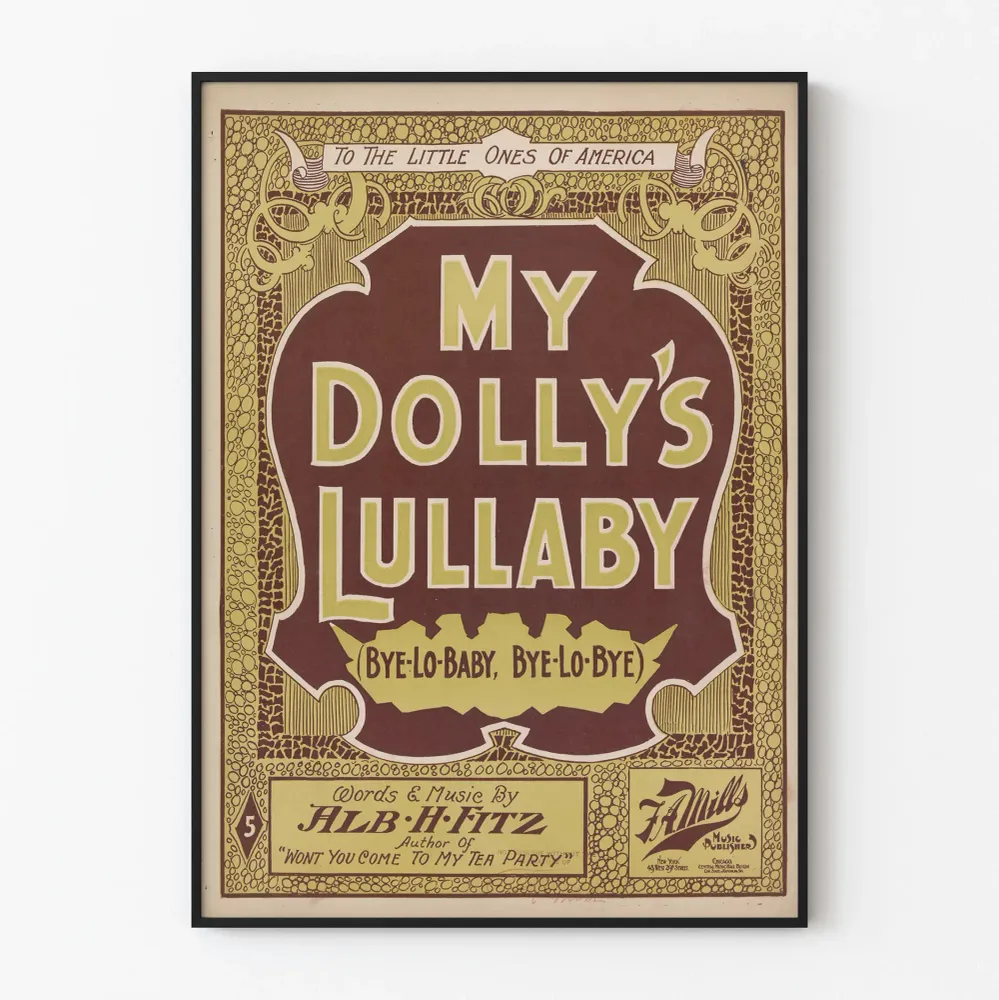 Vintagejuliste My Dolly's Lullaby - Retroseinän koriste