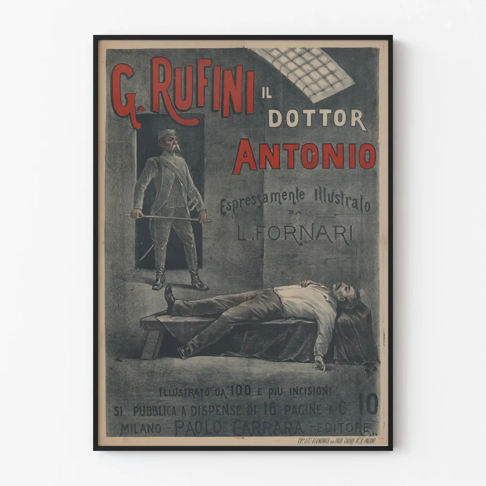 Vintagejuliste Il Dottor Antonio, kuvitettu L. Fornari