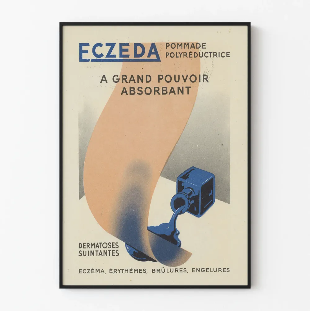 Vintagejuliste Eczeda - Retroapteekkien seinäkoristelu