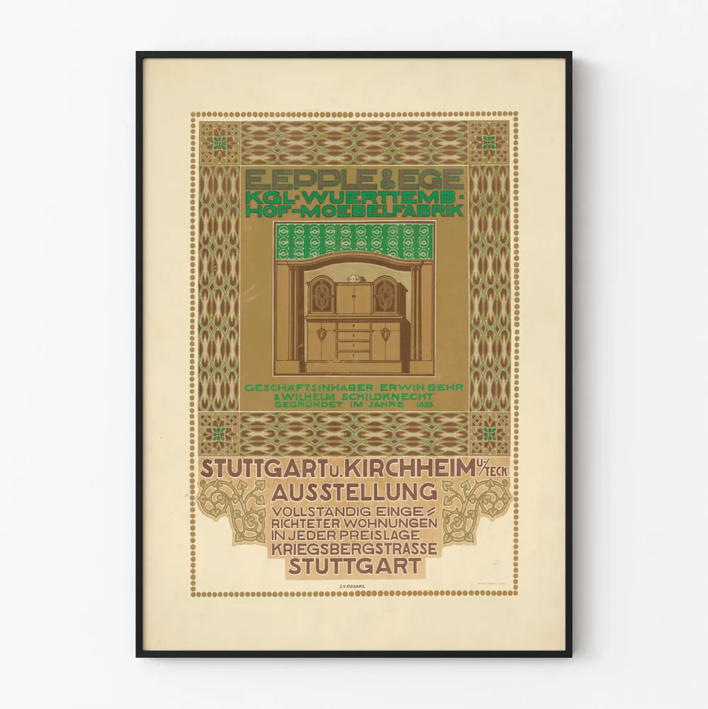 Vintagejuliste E.Epple & Ege Mobilier kuninkaallinen Württembergistä
