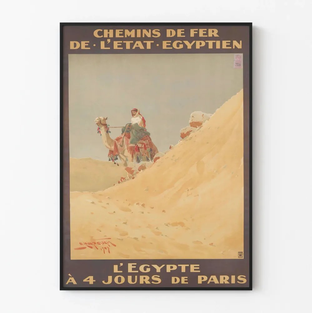 Vintagejuliste 'Egypti neljässä päivässä Pariisista' - Retroseinäsuunnittelu