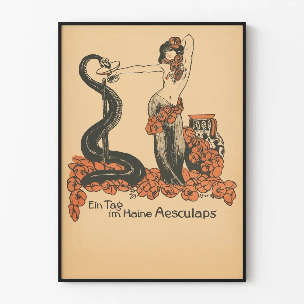 Vintagejuliste Ein Tag im Haine Aesculaps - Retroseinäyksellinen sisustustarra