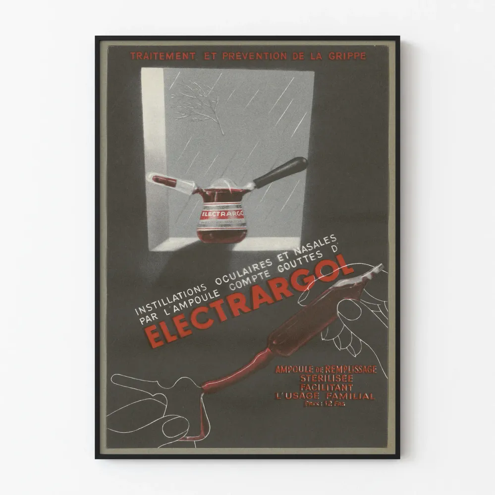Vintagejuliste Electrargol - Influenssan hoito ja ehkäisy