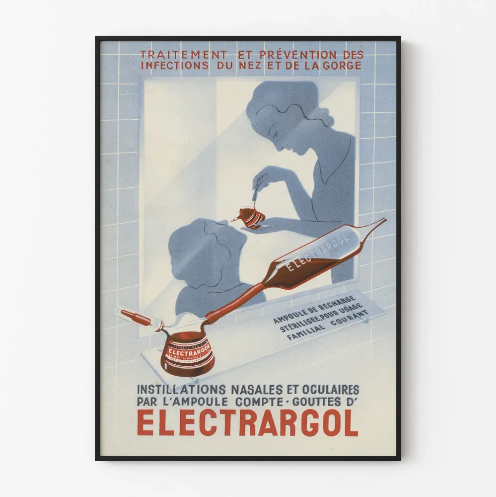 Vintagejuliste Electrargol - Nenän ja kurkun infektioiden hoito