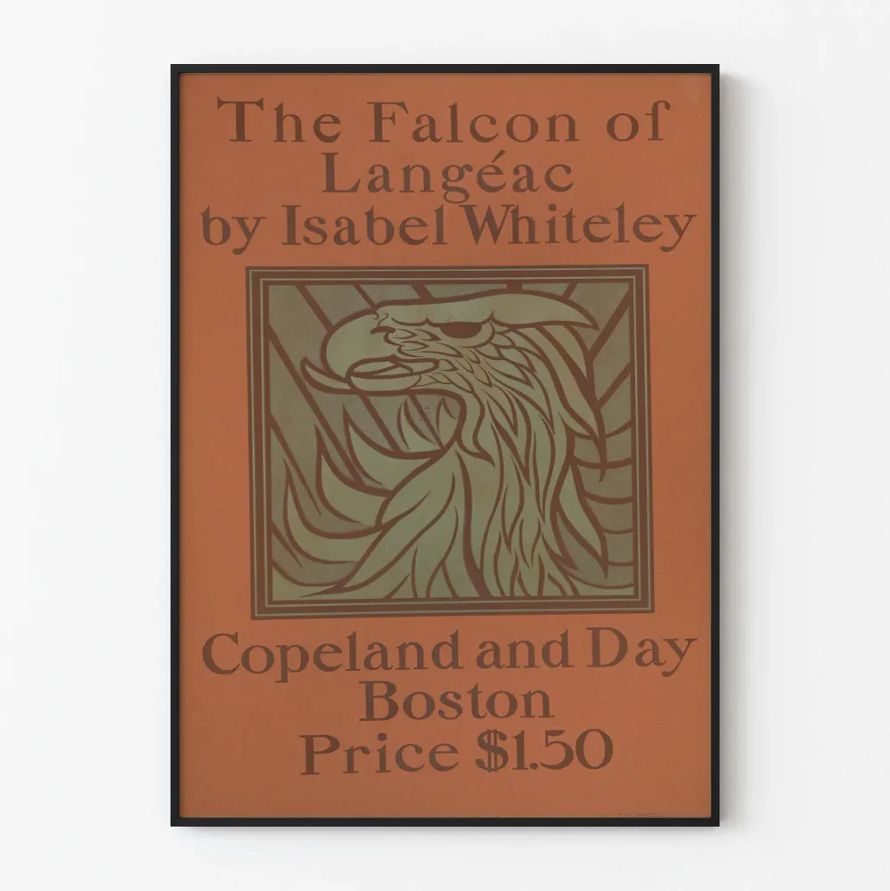 Vintagejuliste Falcon Langéac, teoksen Isabel Whiteleyn käsialaa