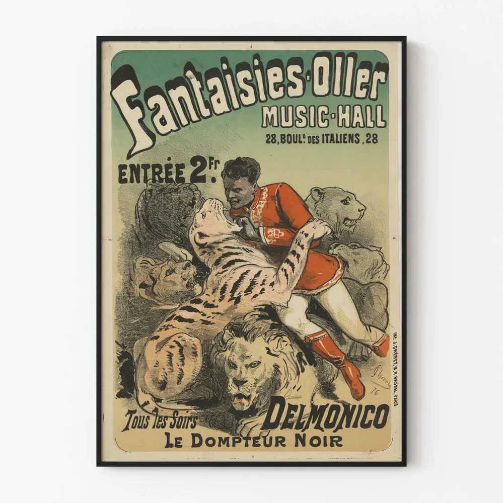 Vintagejuliste Fantaisies-Oller Music-Hall Le Dompteur Noir