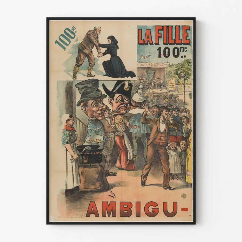 Vintagejuliste La Fille - 100. Ambigu - Retroseinustakuva