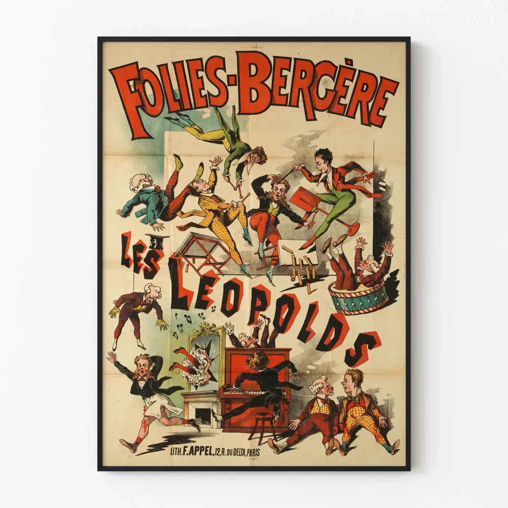 Vintagejuliste Folies-Bergère Les Léopolds