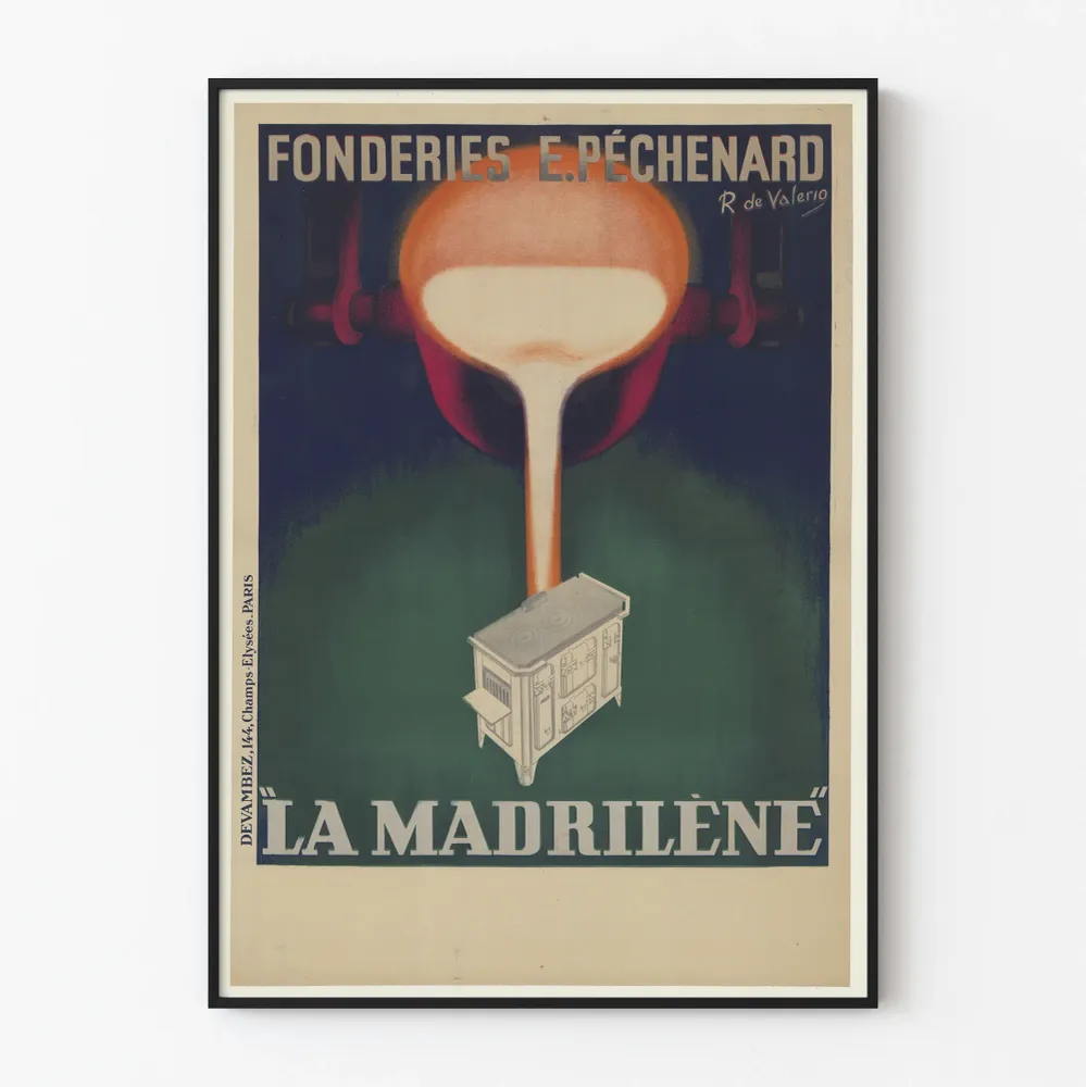 Vintagejuliste Fonderies E. Péchenard - La Madrilène kivihiiligrilli