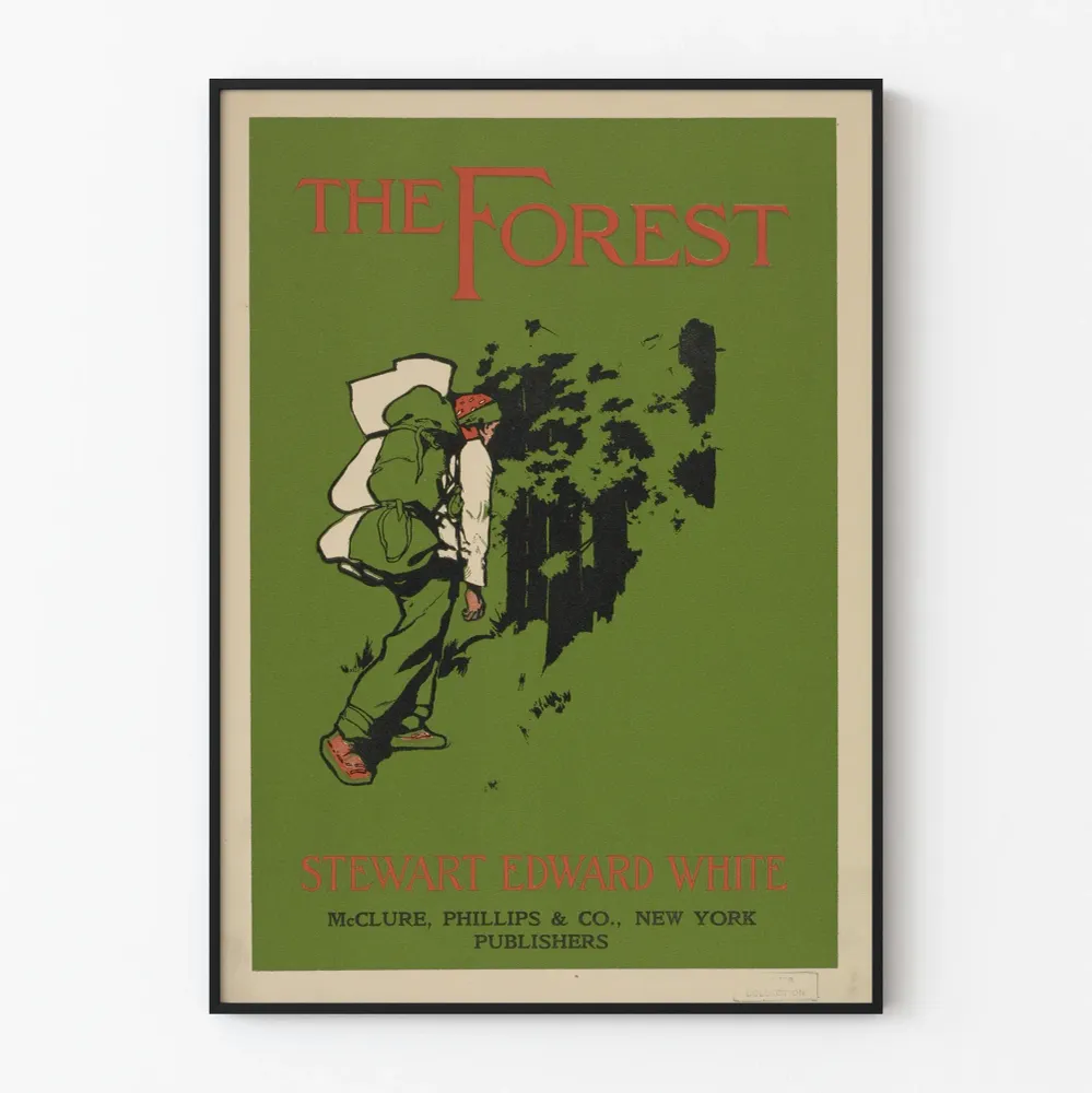 Vintagejuliste Forest - Luontoon ja vaellukseen liittyvä seinäkoristelu
