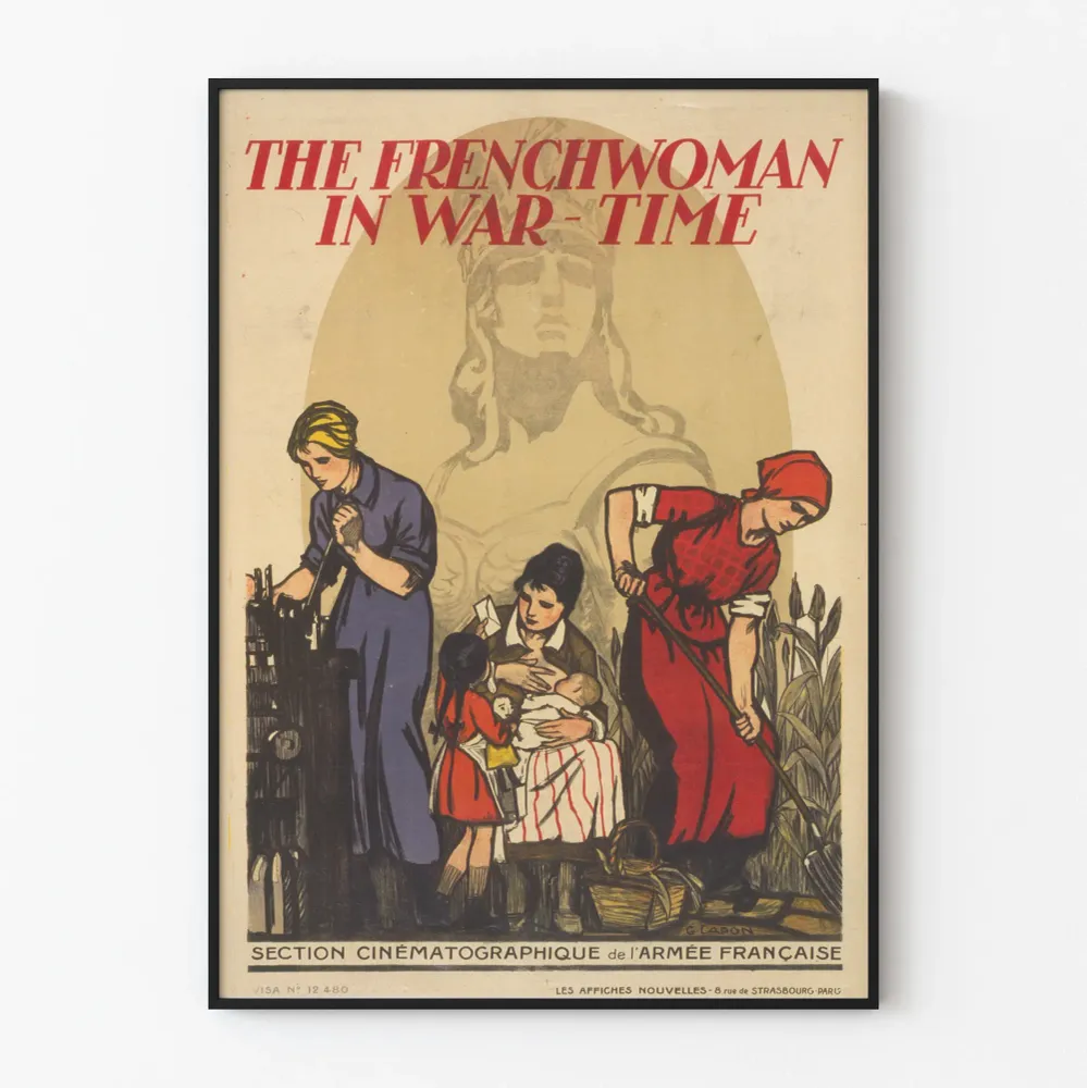 Vintagejuliste Frenchwoman War-Time - Historiallinen seinäkoristelu