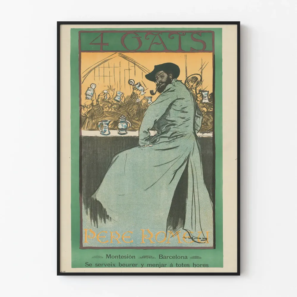 Vintagejuliste 4 Gats Père Romeu koristeellinen