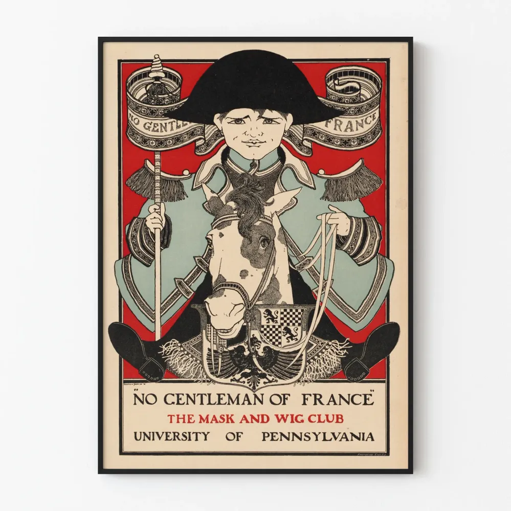 Vintagejuliste No Gentleman France - Seinän sisustus retrotyylillä