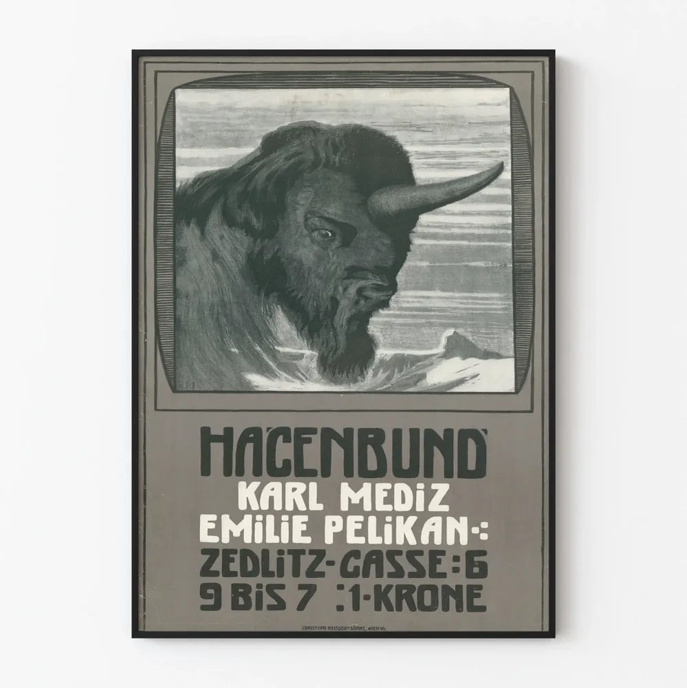 Vintagejuliste Hagenbund Karl Mediz ja Emilie Pelikan