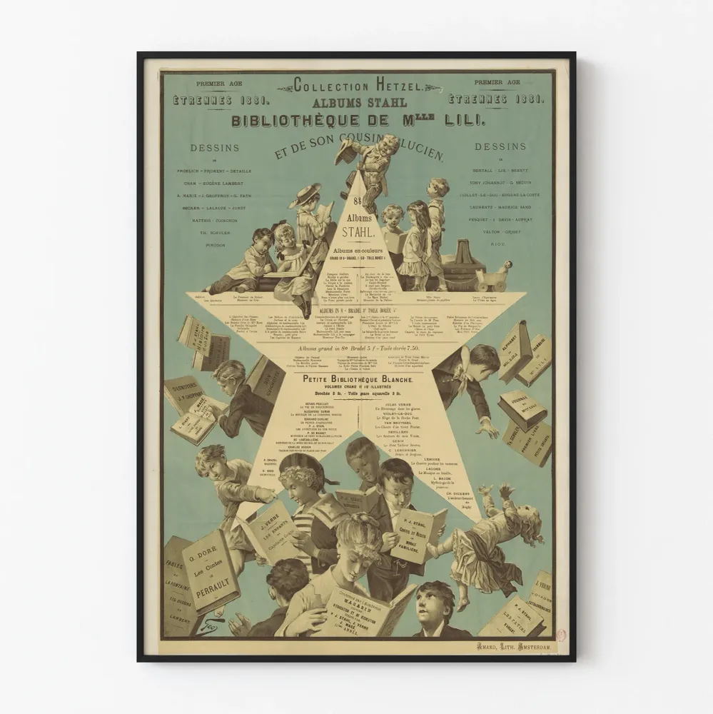 Vintagejuliste Hetzel Albums Stahl - Lasten seinäkoristelu
