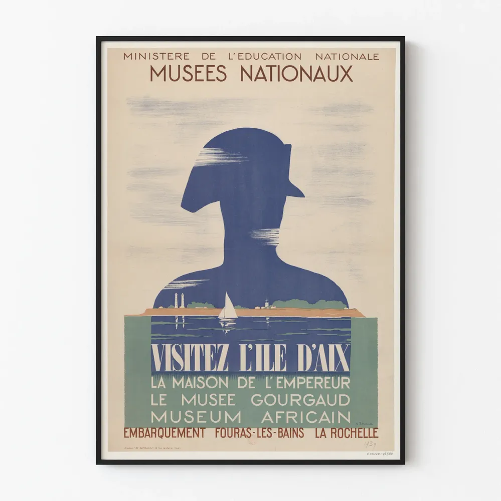 Vintagejuliste Ile d'Aix Musée Gourgaud seinäkoriste