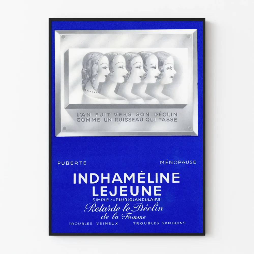Vintagejuliste Indhameline Lejeune - Retronaisellinen seinäkoristelu