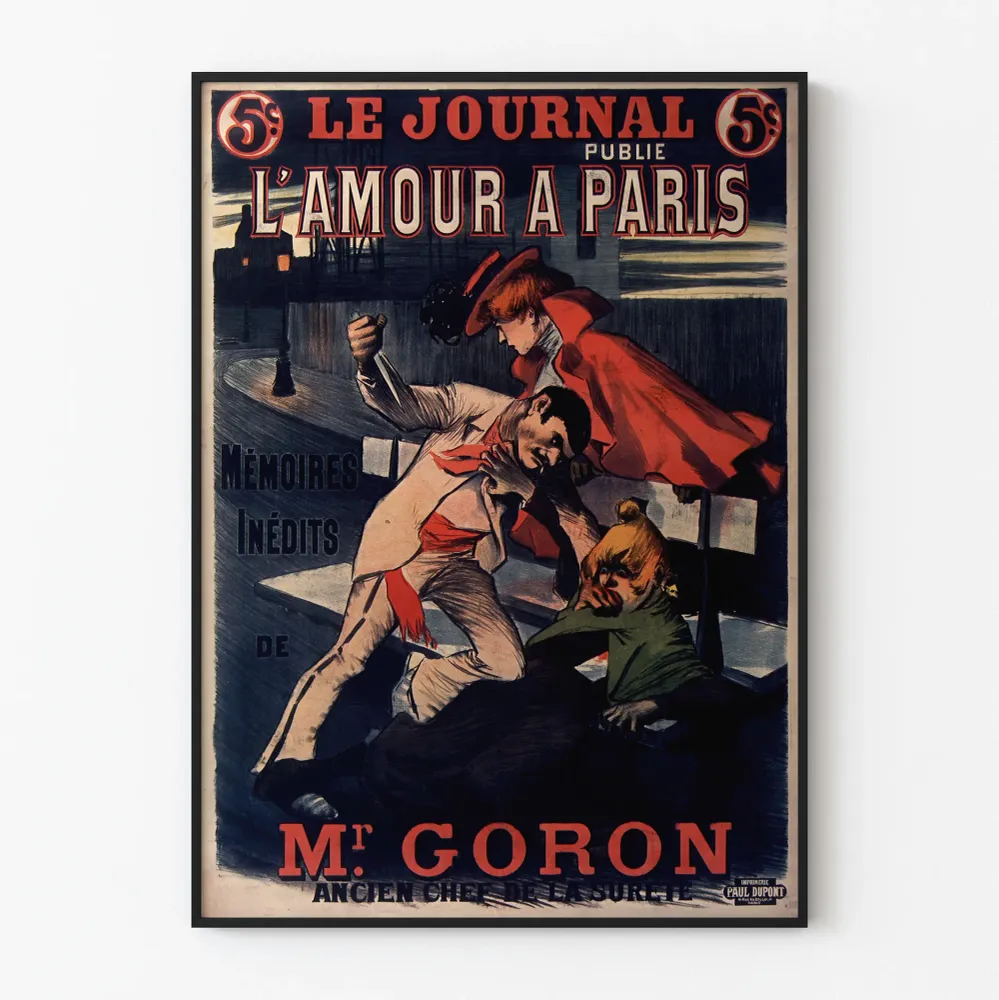 Vintagejuliste Le Journal: Rakkaus Pariisissa Mr Goronin toimesta