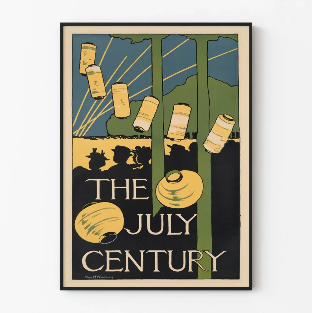 Vintagejuliste July Century koristevalaisimilla