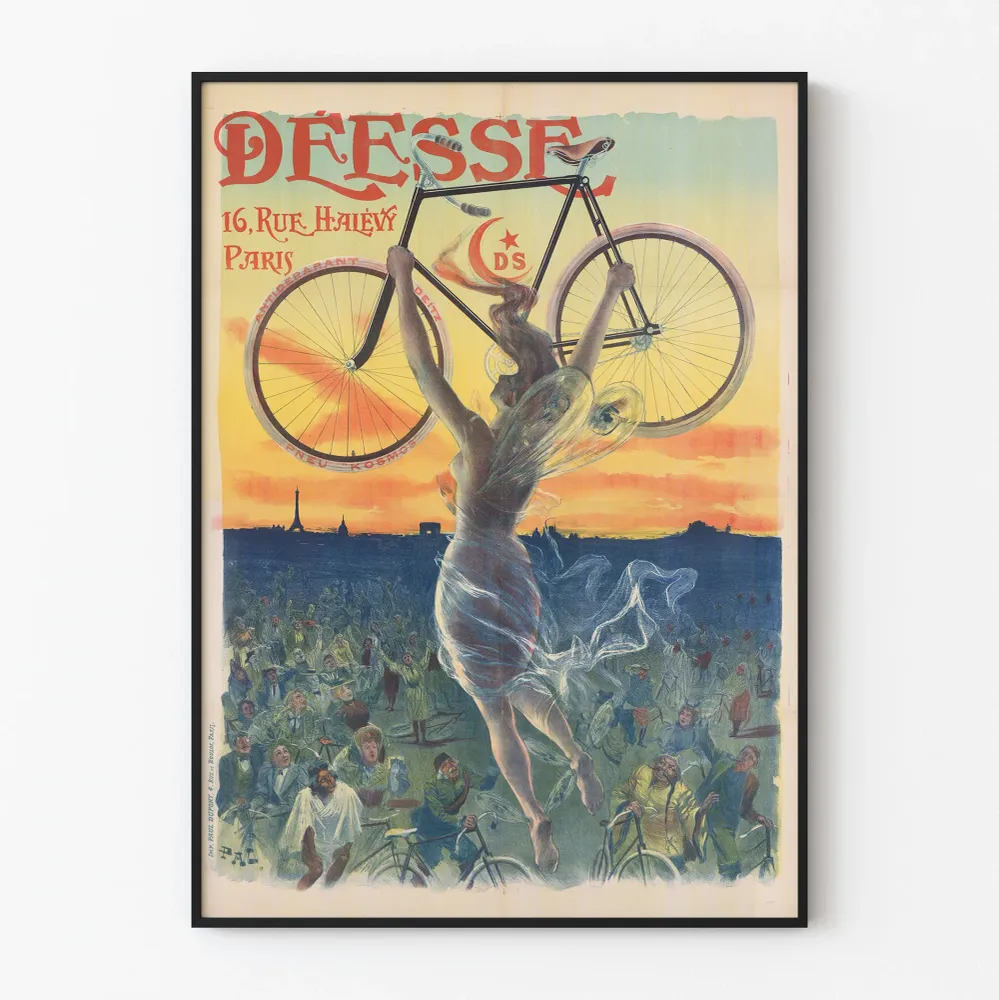Vintagejuliste Jumalatar 16 Rue Halévy Pariisi - Seinälle ripustettava retropyörä sisustus