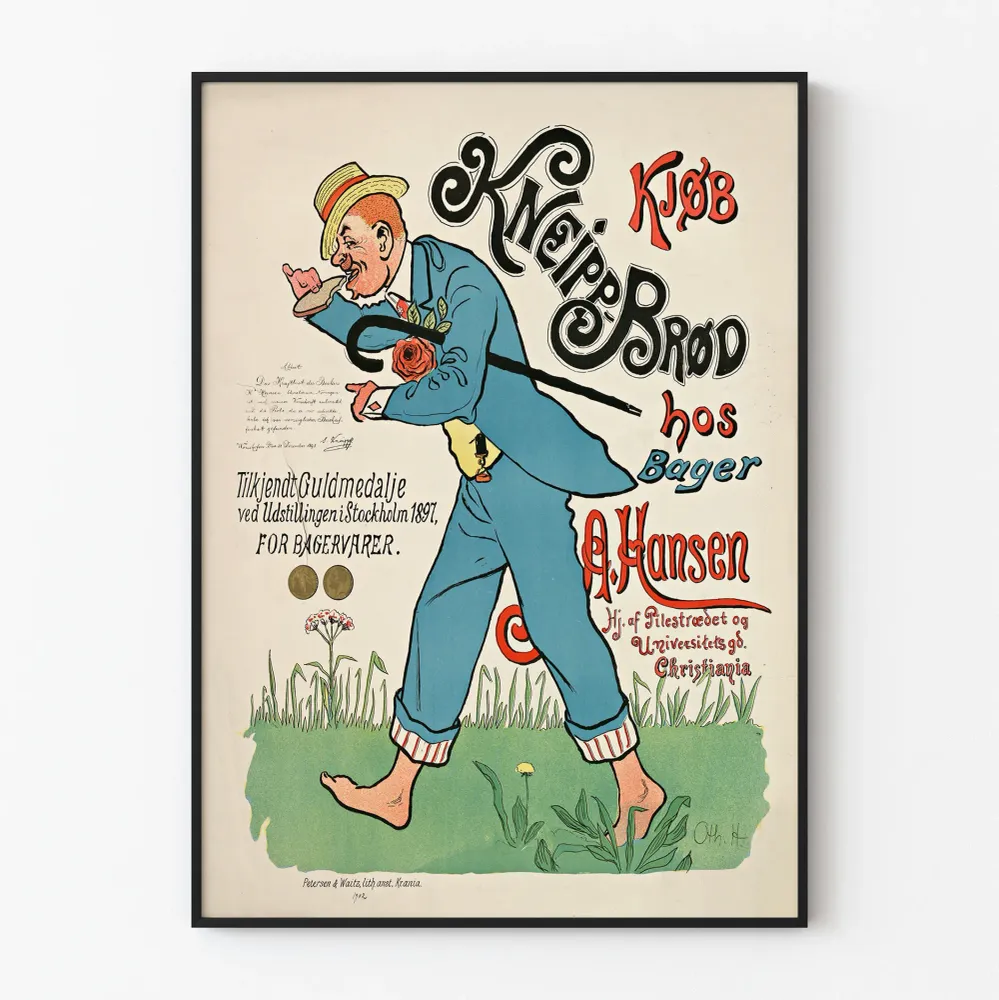 Vintagejuliste Kneipp Brød de la Boulangerie . Hansen