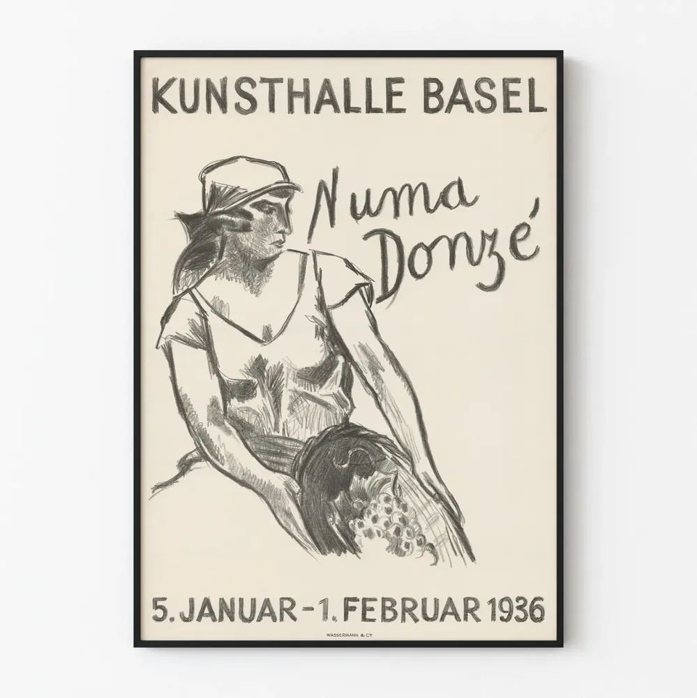 Vintagejuliste Kunsthalle Basel -näyttely Numa Donzé 1936