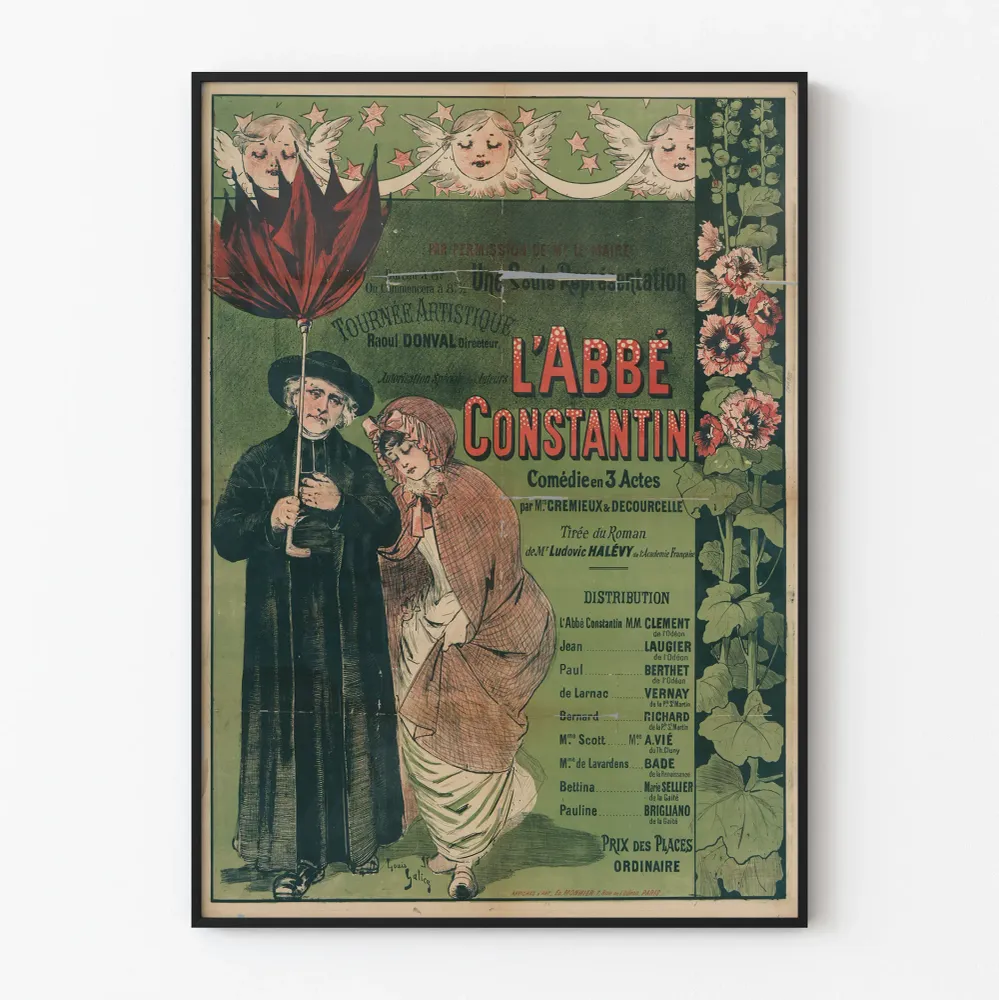 Vintagejuliste L'Abbé Constantin, kolmen näytöksen komedia