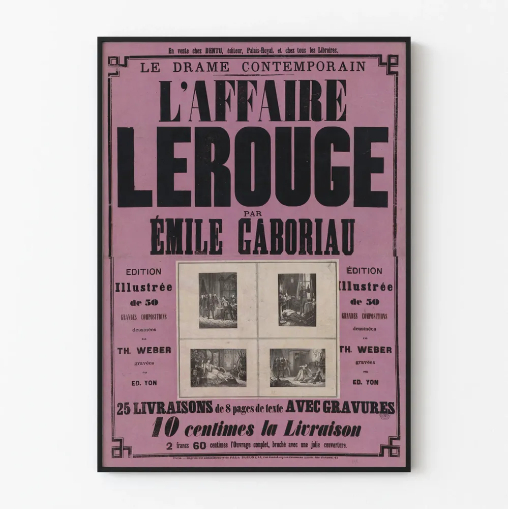 Vintagejuliste L'Affaire Le Rouge Émile Gaboriau