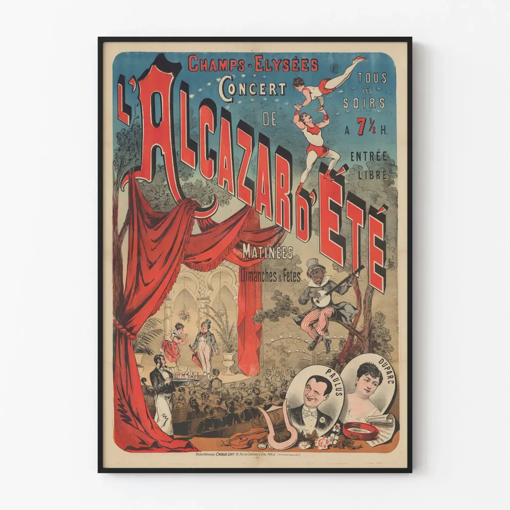 Vintagejuliste L'Alcazar d'Été - Konsertti Champs-Élysées