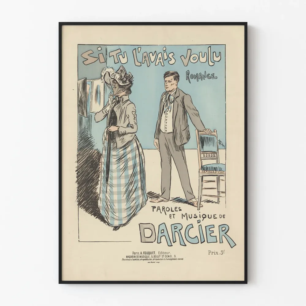 Vintagejuliste Si Tu L'avais Voulu - Rakkausmusiikki Darcierilta