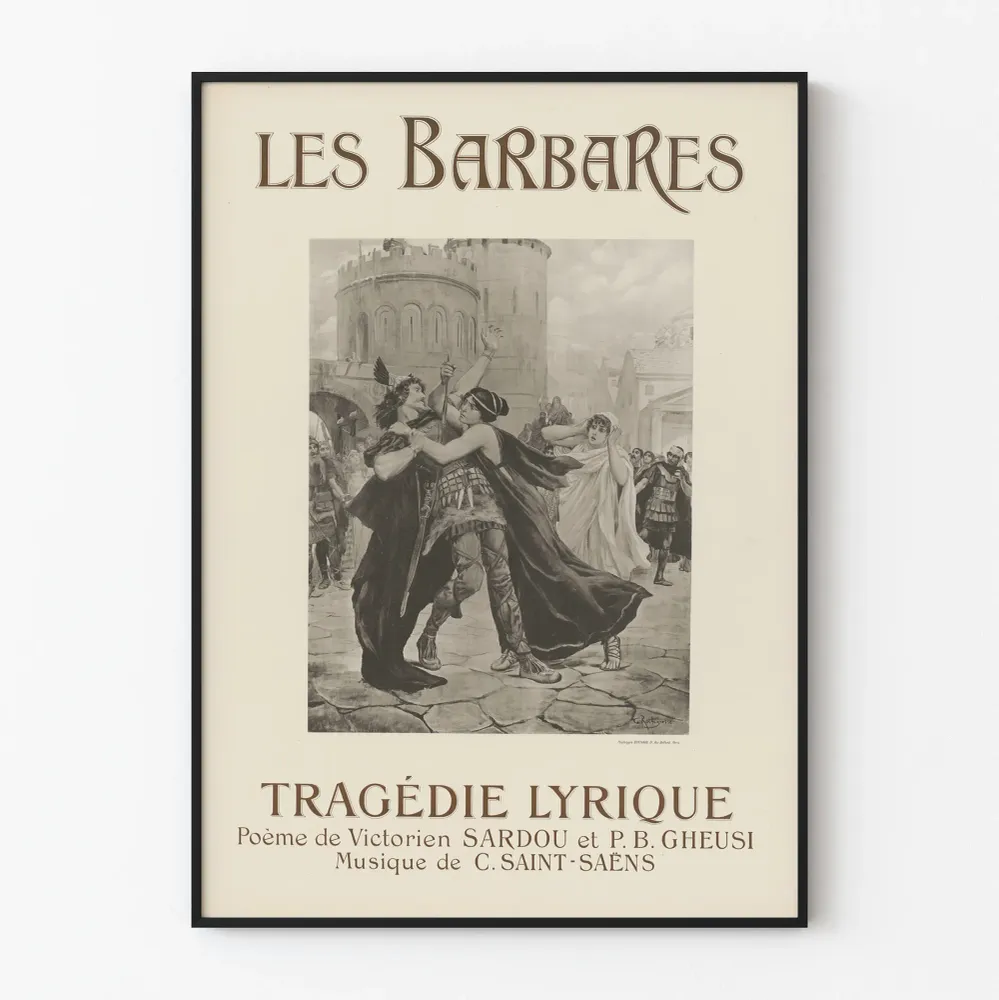 Vintagejuliste Les Barbares - Klassinen Lyyrinen Tragedia