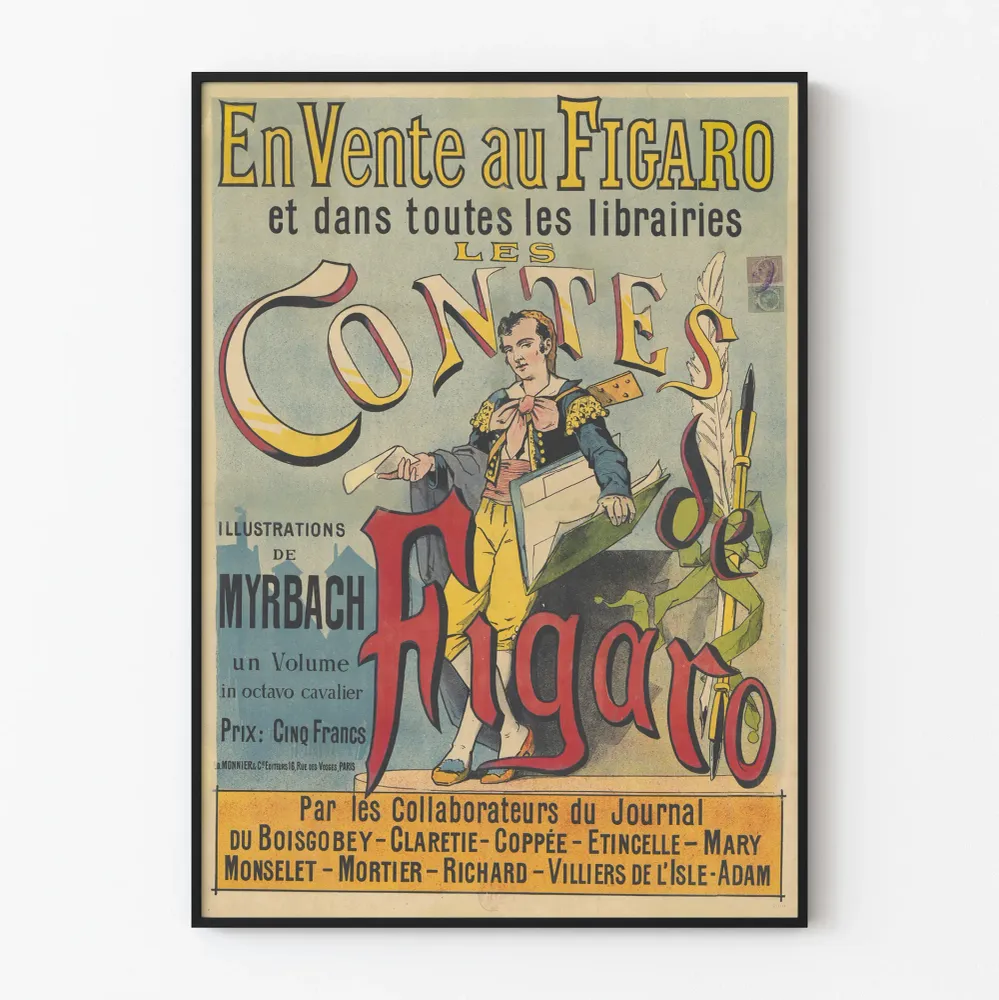 Vintagejuliste Les Contes de Figaro - retroseinäsuunnittelu