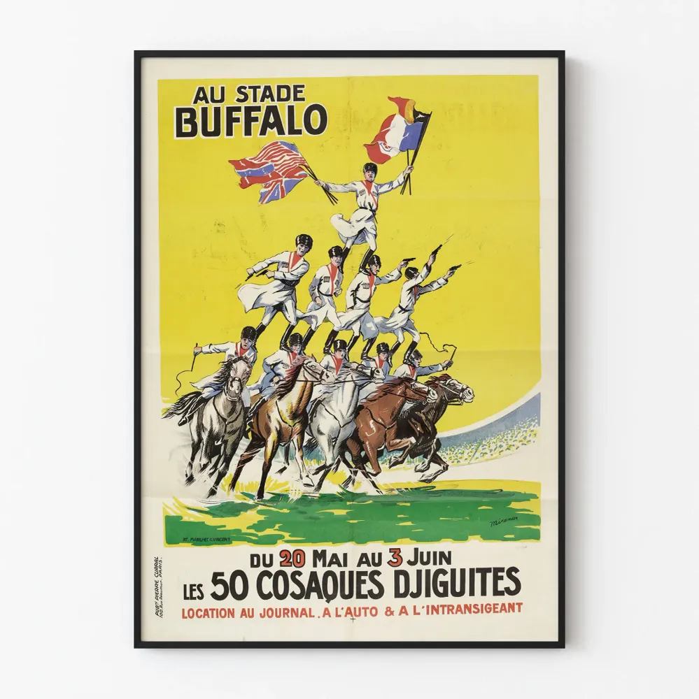 Vintagejuliste Les 50 Cosaques Djiguites au Stade Buffalo