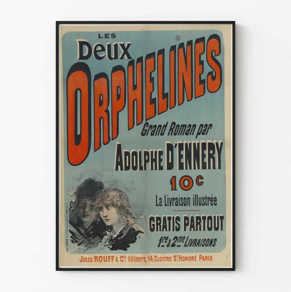 Vintagejuliste Les Deux Orphelines teokselta Adolphe Dennery