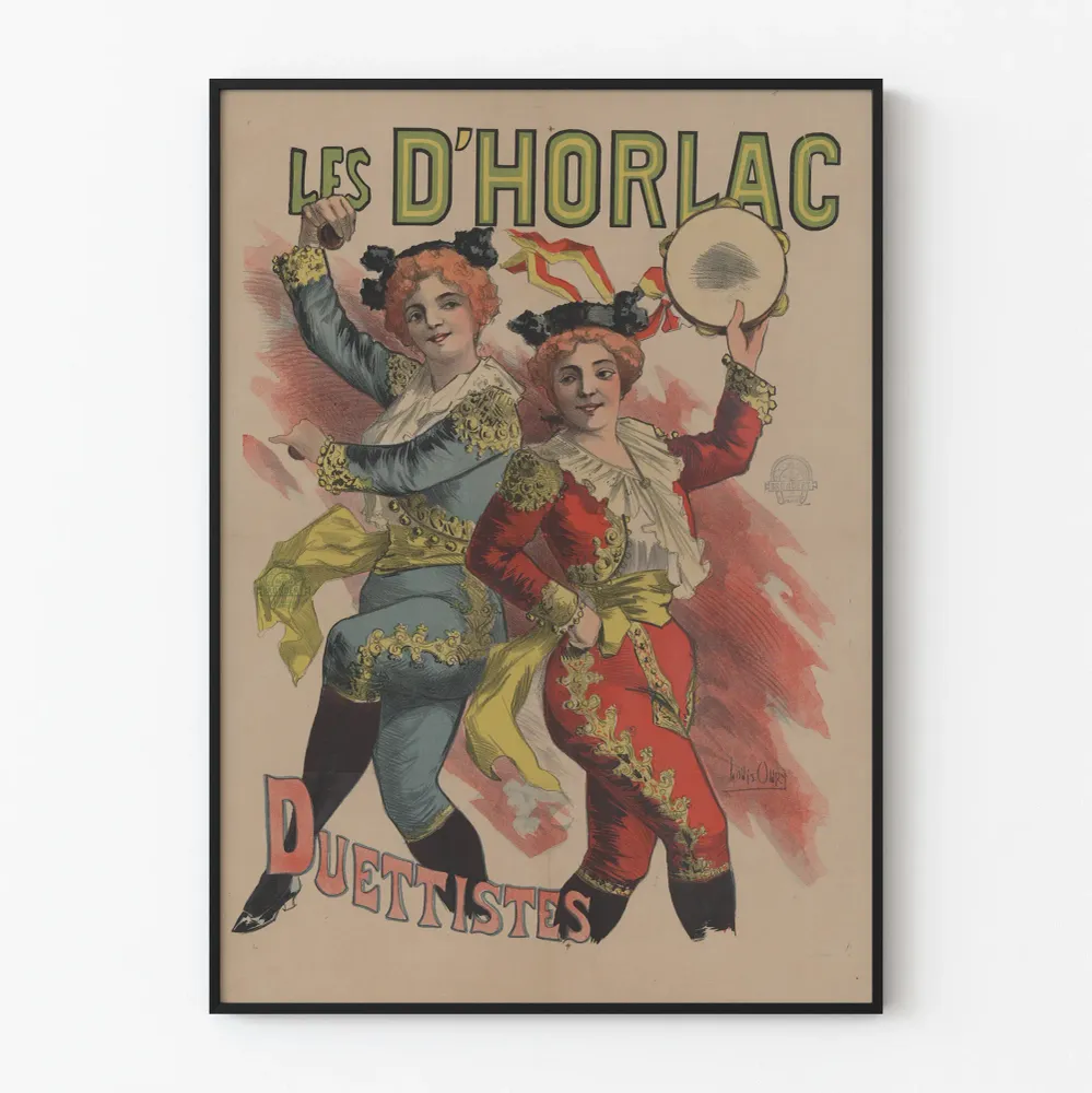 Vintagejuliste Les D'Horlac Duettistes – Retroseinän koriste
