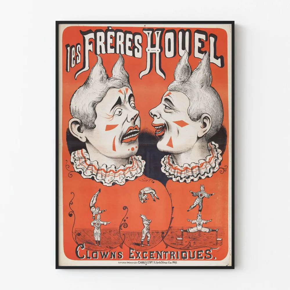 Vintagejuliste Les Frères Houel Koomikot Eksoottiset