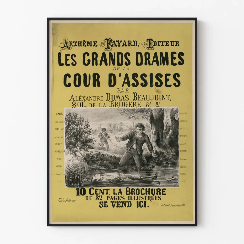 Vintagejuliste Les Grands Drames de la Cour d'Assises Alexandre Dumas