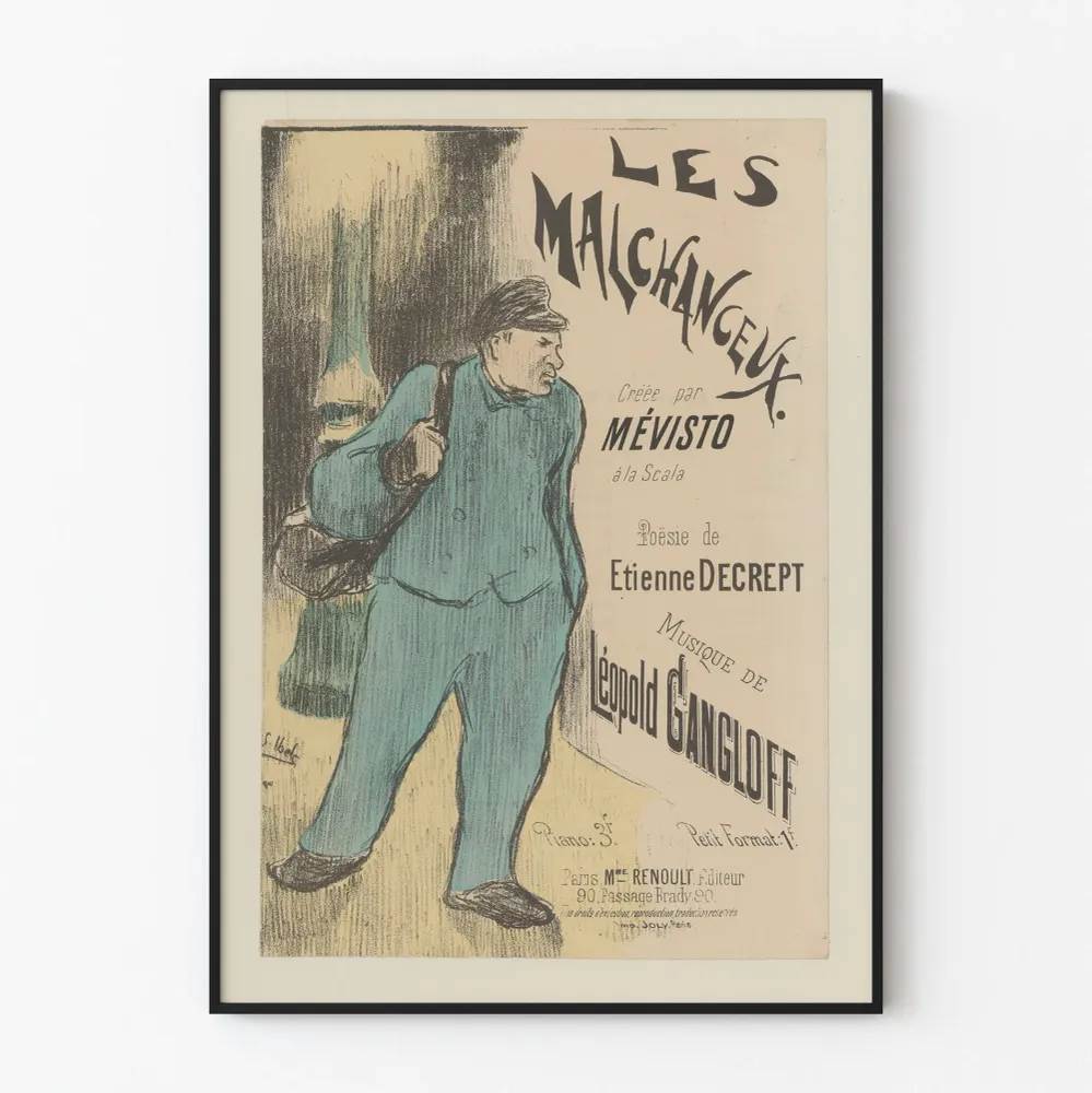 Vintagejuliste Les Malchanceux Mévisto - Taiteellinen seinäkoristelu